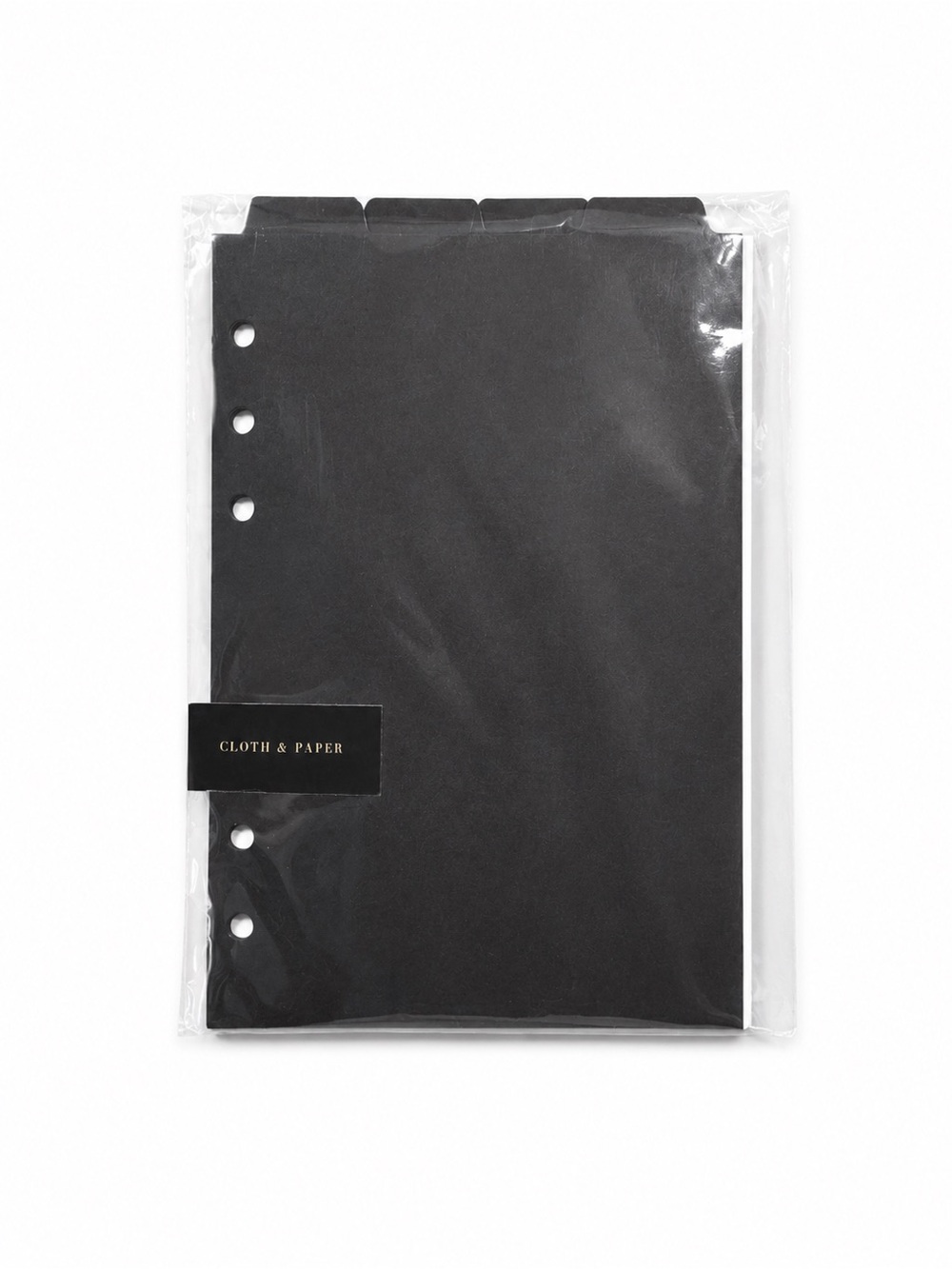 Cloth & Paper Black 6-Hole Planner Top Tab Dividers Personal Size